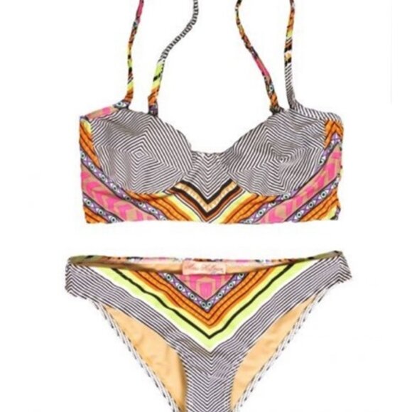 Mara Hoffman Tiki Print Wire Bikini XS Rare Print - Picture 1 of 12